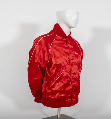 Lot 203 - La Cage aux Folles Red Bomber Jacket