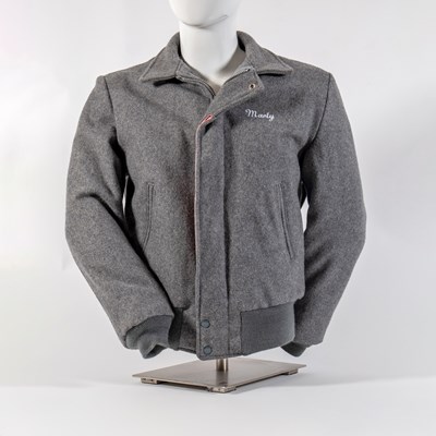 Lot 239 - Marty Finkelstein's Jerry's Girls Embroidered Wool Flannel Bomber Jacket