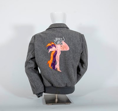 Lot 239 - Marty Finkelstein's Jerry's Girls Embroidered Wool Flannel Bomber Jacket