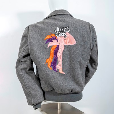 Lot 239 - Marty Finkelstein's Jerry's Girls Embroidered Wool Flannel Bomber Jacket