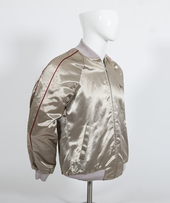 Lot 247 - Jerry Herman's Silver Acetate Hello, Dolly! Bomber Jacket