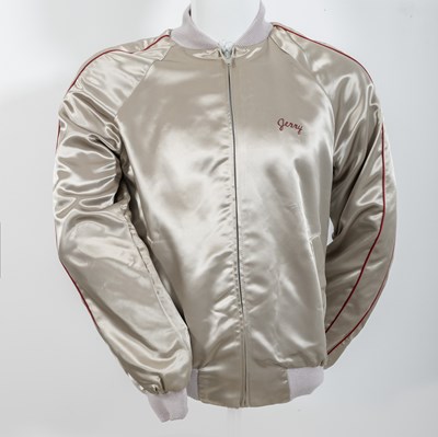 Lot 247 - Jerry Herman's Silver Acetate Hello, Dolly! Bomber Jacket