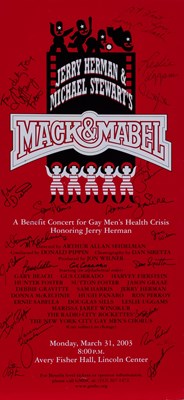 Lot 242 - Mack and Mabel Gay Men's Health Crisis Benefit Concert Signed Poster