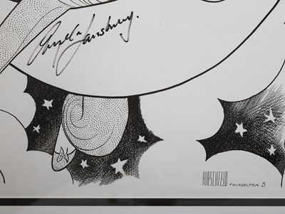 Lot Hirschfeld's Mame signed by Angela Lansbury, Bea Arthur, and Jane Connell