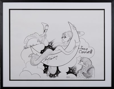 Lot Hirschfeld's Mame signed by Angela Lansbury, Bea Arthur, and Jane Connell