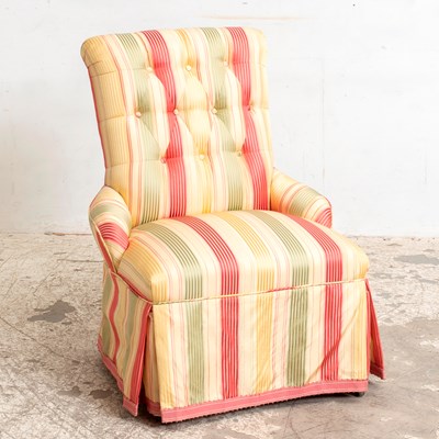 Lot 275 - Stripe Upholstered Slipper Chair