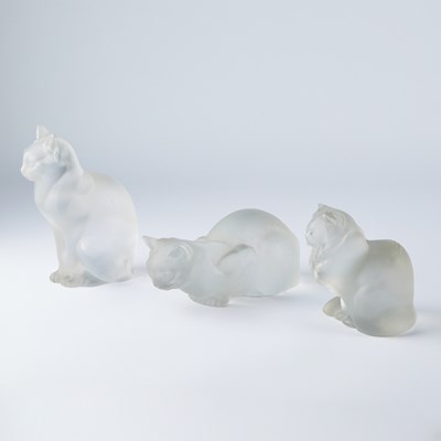 Lot 164 - Two Lalique Molded Glass Cats