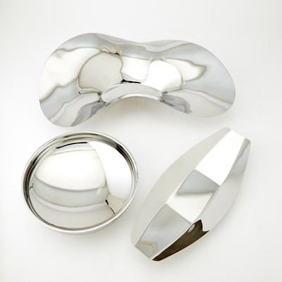 Lot 143 - Two Georg Jensen Stainless Steel Bowls and a Centerpiece Bowl