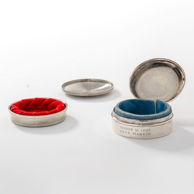 Lot 200 - Tiffany & Co. Sterling Silver Circular Presentation Jewelry Box