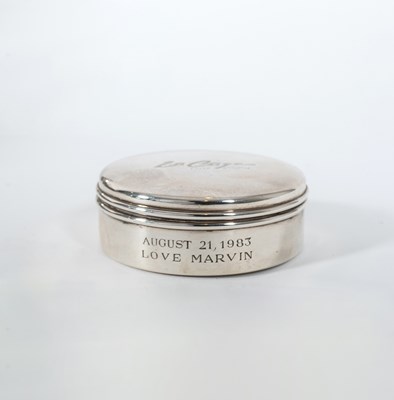 Lot 200 - Tiffany & Co. Sterling Silver Circular Presentation Jewelry Box