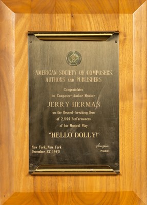 Lot 206 - Nine awards and certificates presented to Jerry Herman