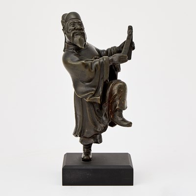 Lot 109 - A Chinese Bronze Figure of Cao Guojiu