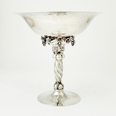 Lot 282 - Georg Jensen Sterling Silver Tall Compote with Grapes