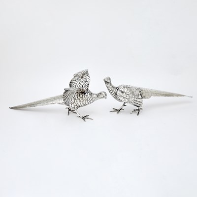 Lot 289 - Pair of Sterling Silver Pheasants