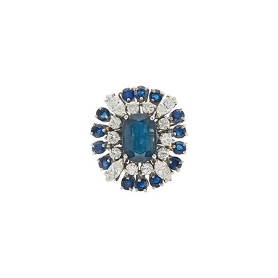 Lot 2083 - White Gold, Sapphire and Diamond Ring