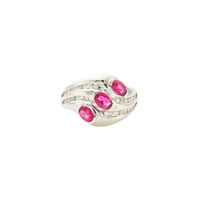 Lot 2075 - Platinum, Ruby and Diamond Ring