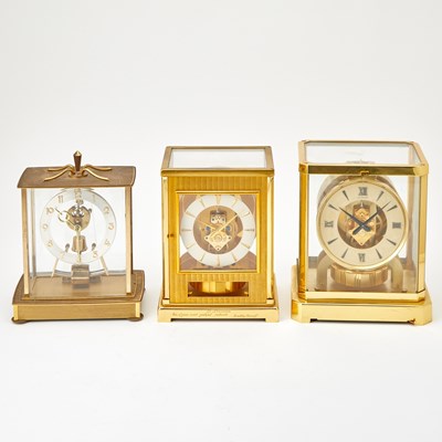 Lot 172 - Group of Three Brass Le Coultre Atmos Mantel Clocks