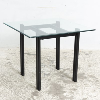 Lot 214 - Modern Black Painted Glass Top Top Table