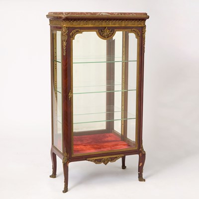 Lot 372 - Napoleon III Gilt Metal Mounted Mahogany Vitrine Cabinet