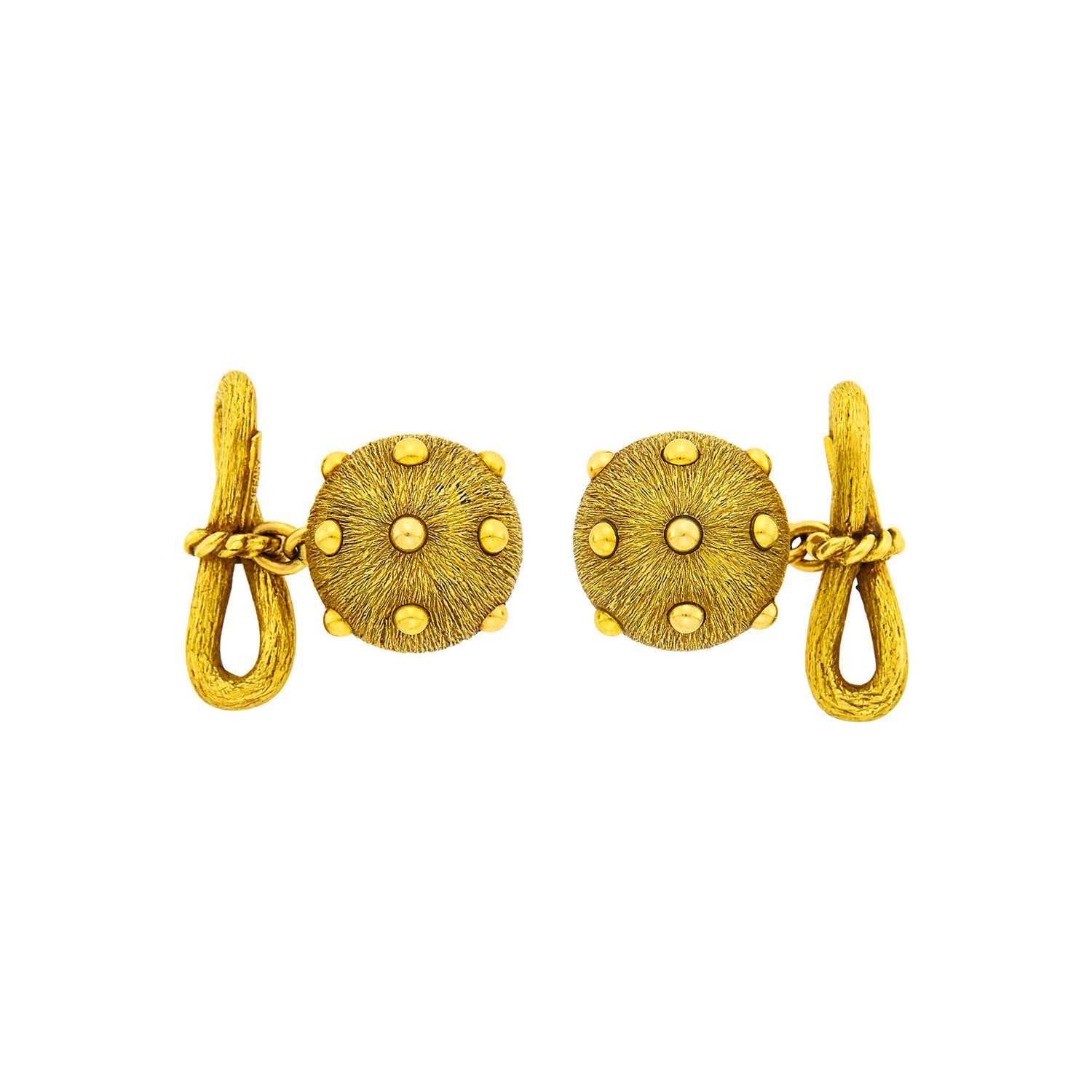 Lot 25 - Tiffany & Co., Schlumberger Pair of Gold Cufflinks