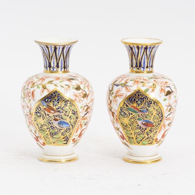 Lot 235 - Pair of Royal Crown Derby Vases