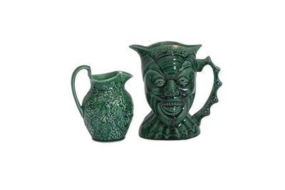 Lot 246 - Two Majolica Style Glazed Ceramic Pitchers