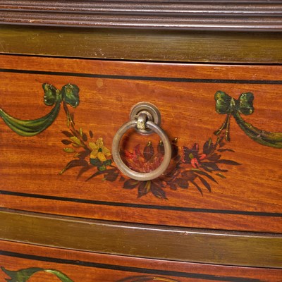 Lot 166 - Adams Style Painted Satinwood Demilune Cabinet