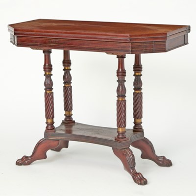 Lot 187 - Regency Style Parcel-Gilt Mahogany Games Table