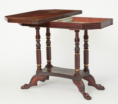 Lot 187 - Regency Style Parcel-Gilt Mahogany Games Table