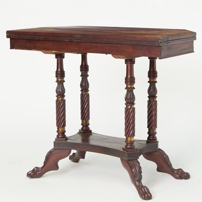 Lot 187 - Regency Style Parcel-Gilt Mahogany Games Table
