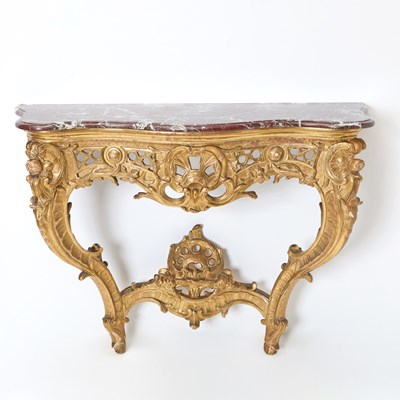 Lot 246 - Louis XV Style Carved and Giltwood Console