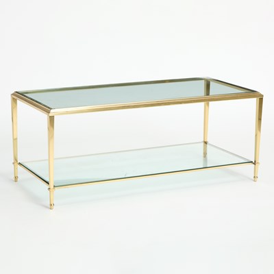 Lot 304 - Brass and Glass Low Table