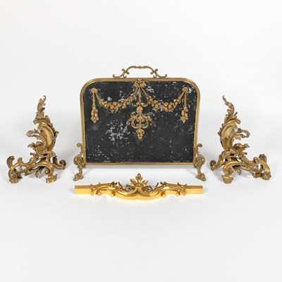 Lot 248 - Pair of Louis XV Style Gilt-Bronze Chenets