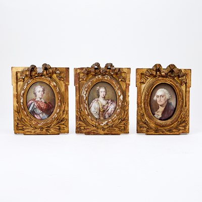 Lot 149 - Three Hand-Painted Porcelain Portrait Plaques