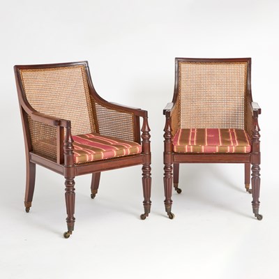 Lot 771 - Pair of George IV Caned Mahogany Bergeres