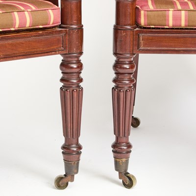 Lot 771 - Pair of George IV Caned Mahogany Bergeres