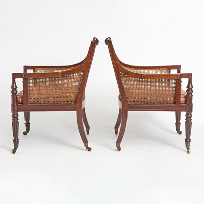 Lot 771 - Pair of George IV Caned Mahogany Bergeres