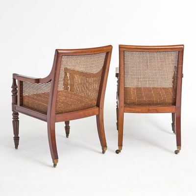 Lot 771 - Pair of George IV Caned Mahogany Bergeres