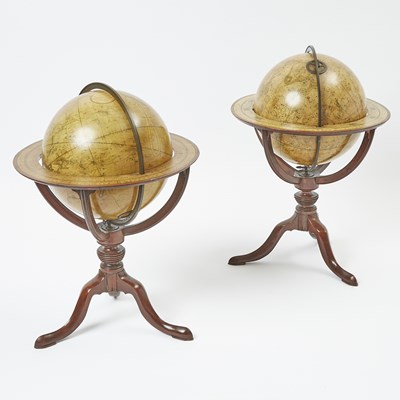 Lot 764 - An Assembled Pair of English 12 Inch Table Globes