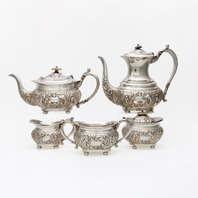 Lot 1223 - George V Sterling Silver Tea and Coffee Service