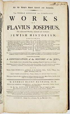 Lot 16 - Josephus, translated by George Maynard Henry