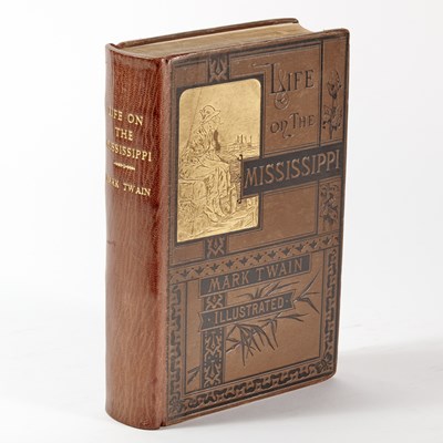 Lot 76 - Twain's Life on the Mississippi rebacked in leather
