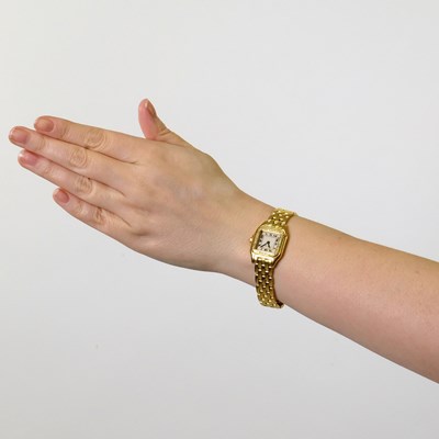 Lot 29 - Cartier Gold and Diamond 'Panthère' Wristwatch