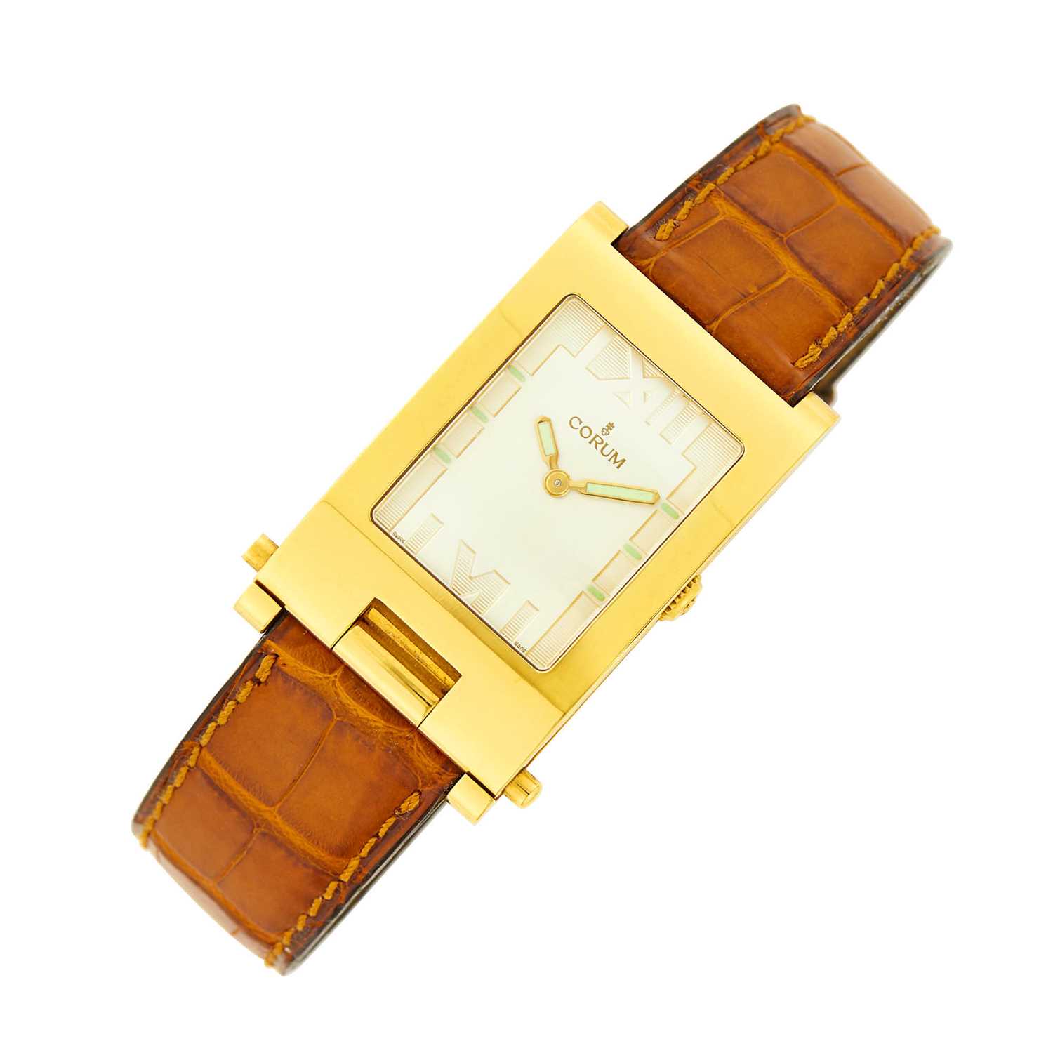 Lot 1061 - Corum Gold 'Tabogan' Wristwatch, 56.151.56