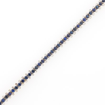 Lot 2079 - White Gold, Sapphire and Diamond Bracelet