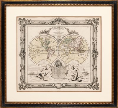 Lot 567 - An unusual French double-hemisphere world map