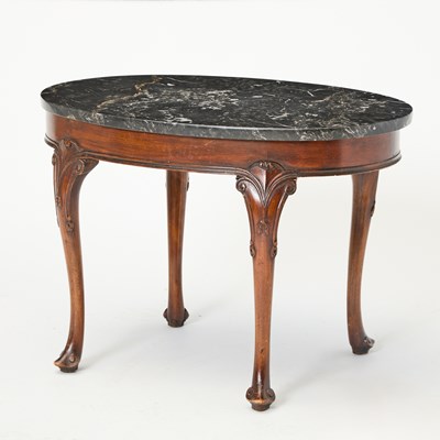 Lot 128 - Irish George II Style Mahogany and Black Marble Oval Low Table