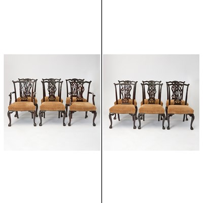 Lot 525 - Set of Twelve George II Style Mahogany Dining Chairs