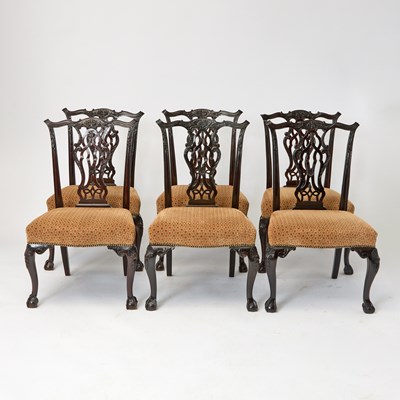 Lot 525 - Set of Twelve George II Style Mahogany Dining Chairs