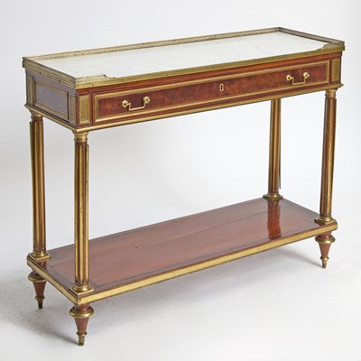 Lot 268 - Louis XVI Style Brass Mounted Mahogany and Marble Console Dessert